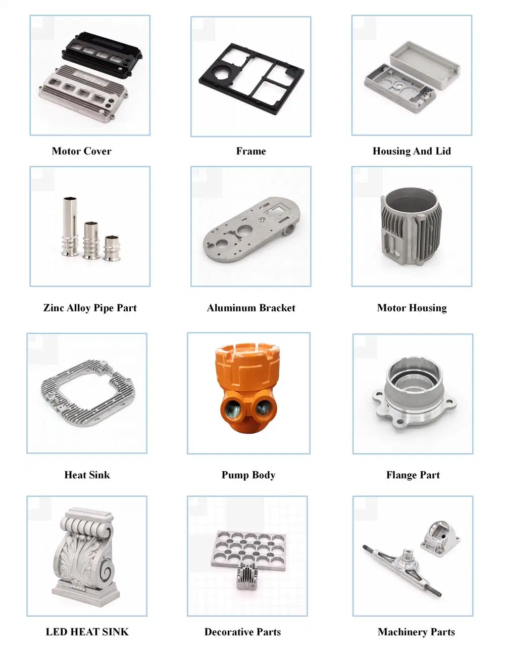 OEM High Pressure ADC12 A380 356 Aluminum Zinc Die Casting Housing Part